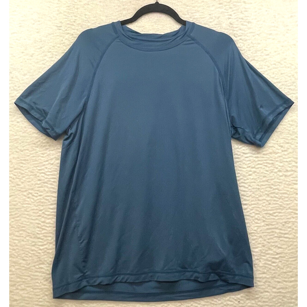 LL Bean Shirt Mens Medium Blue Traditional Fit Pullover Gym Workout Performance